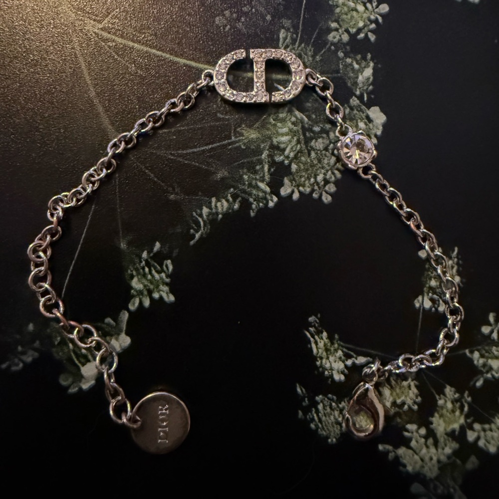 Dior Silver Bracelet with Crystal Accents